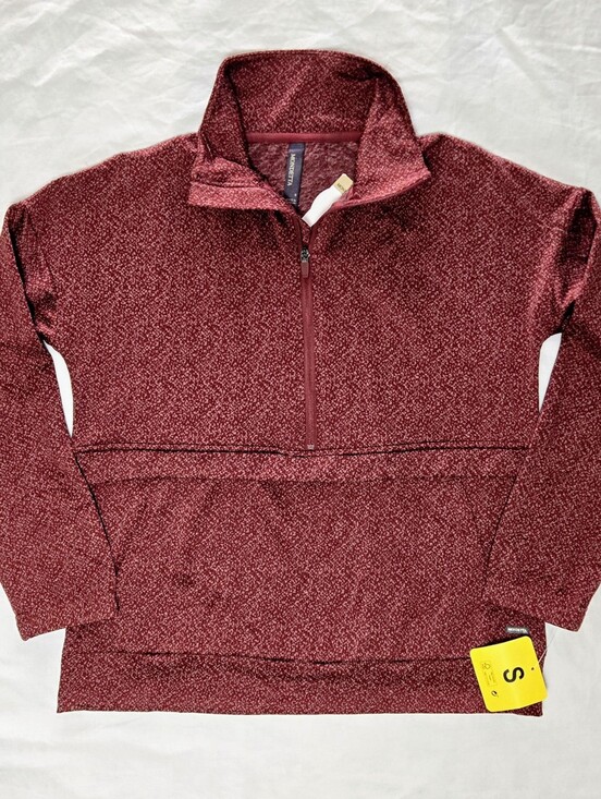 Mondetta Sweaters - Mondetta Women’s Quarter Zip Pullover Top Small Fleece Burgundy Activewear NWT